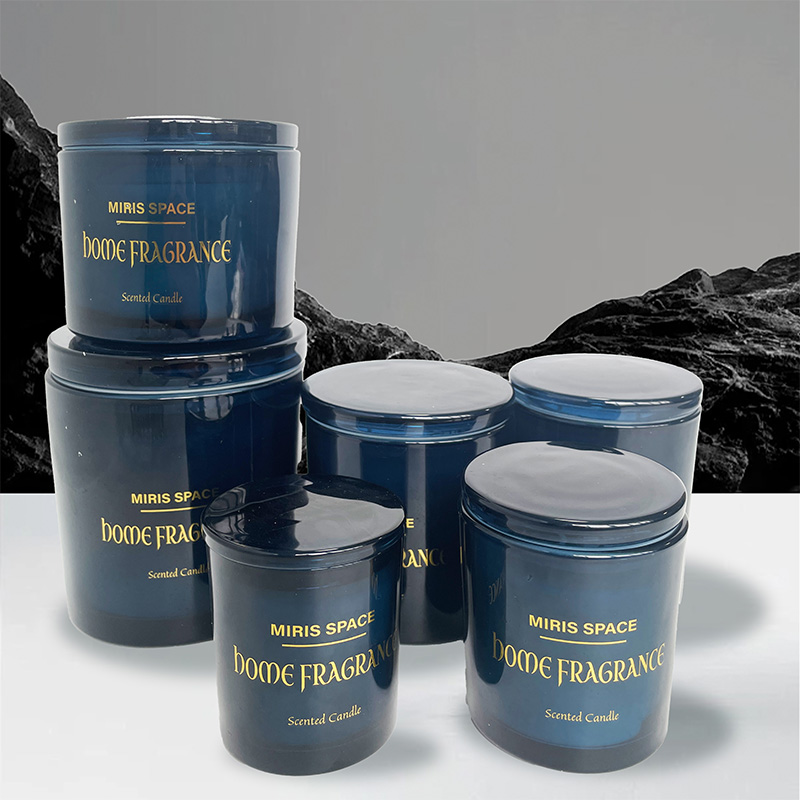 Bougie parfumée multi-tailles simple de qualité supérieure en pot foncé, cire de soja