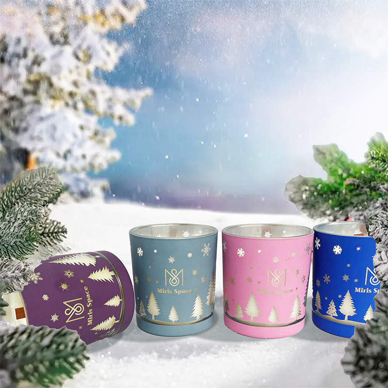 Bougie parfumée au renne à découpe de Noël et ambiance festive, cire de soja naturelle