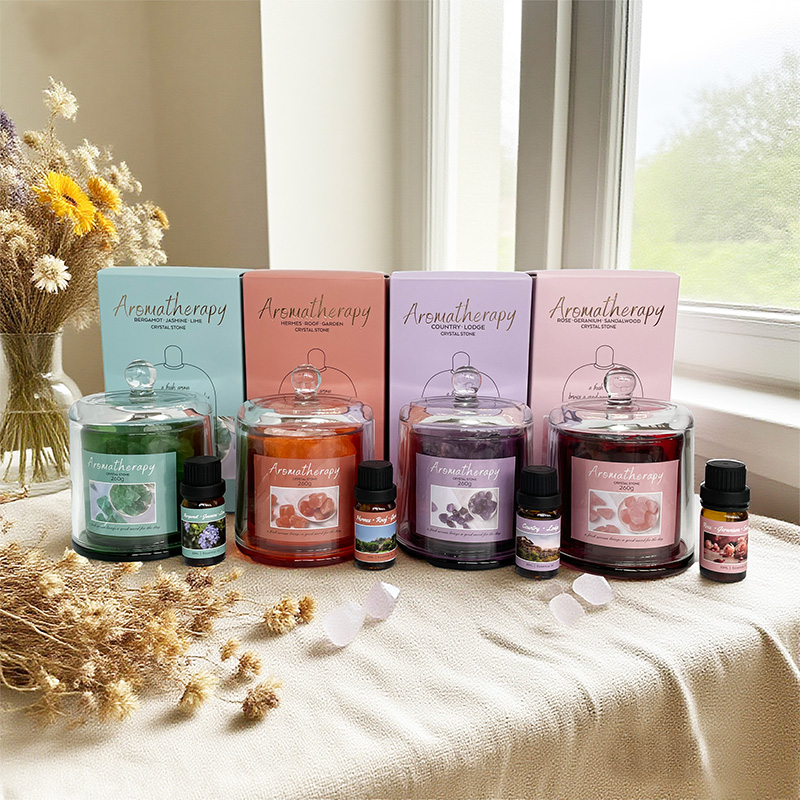 Diffuseur d'huiles essentielles Bell Jar Pierres aromatiques colorées Aide au sommeil Guérison Intérieur Cadeau de décoration haut de gamme