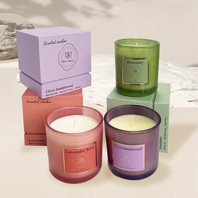 Coffret cadeau exquis Bougie parfumée à la lavande – Cire de soja naturelle, logo personnalisé privé