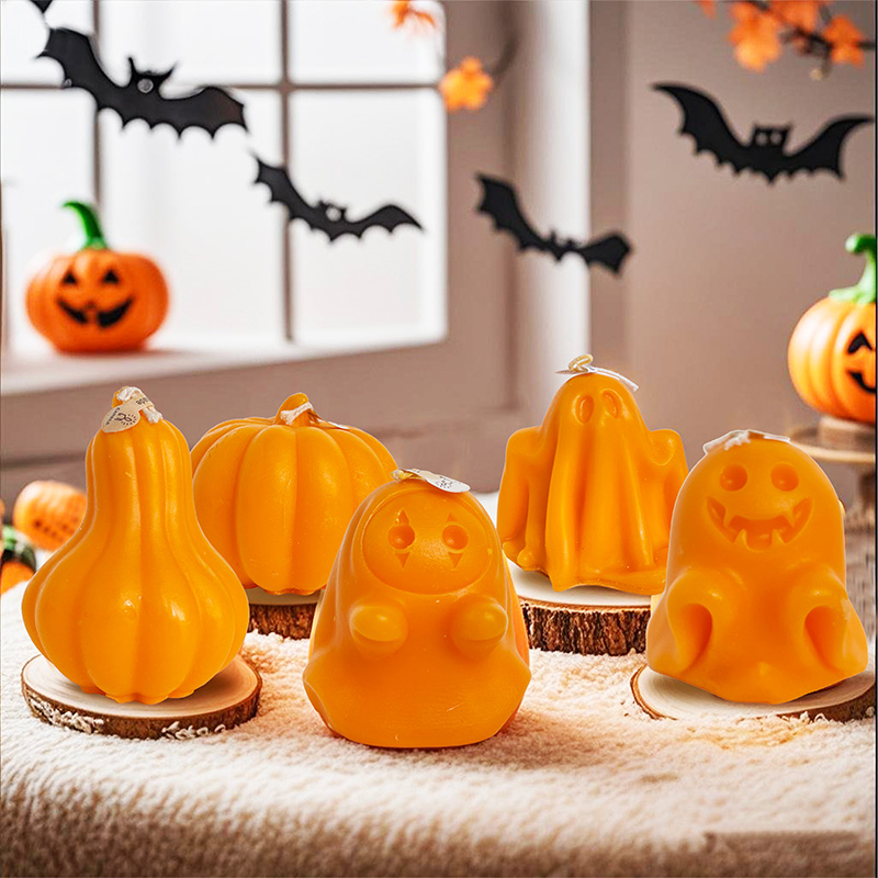 Mini bougies parfumées Halloween Pumpkin Ghost Décoration d'ambiance festive Petits ornements