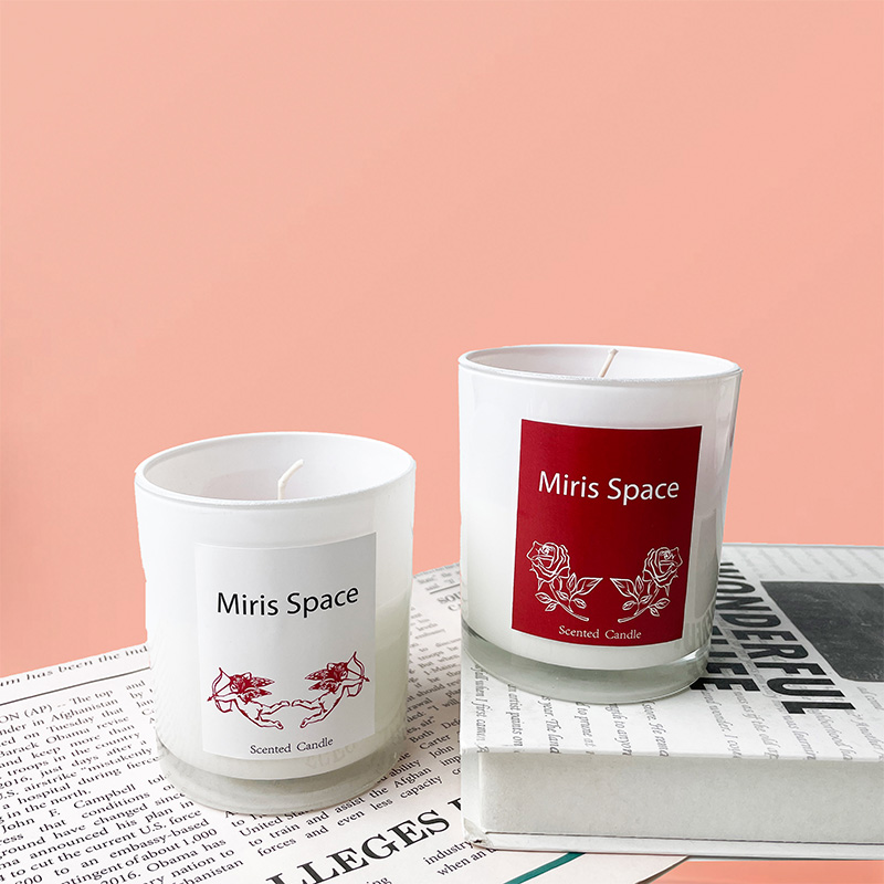 Bougie parfumée à la rose de la Saint-Valentin, mèche en coton avec logo personnalisé, cire de soja naturelle