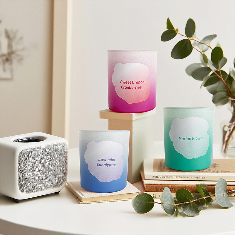 Bougie parfumée de niche florale à dégradé coloré Parfum longue durée Cire de soja naturelle