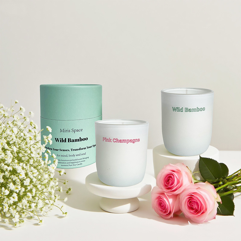 Coffret cadeau cylindrique Parfum floral à usage domestique, bougie parfumée d'intérieur longue durée Cire de soja personnalisable