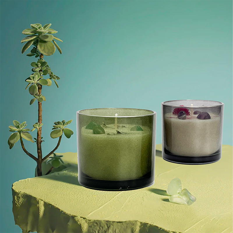 Bougie parfumée cicatrisante aux fleurs séchées en cristal, apaisante et relaxante, cire de soja naturelle, logo personnalisé