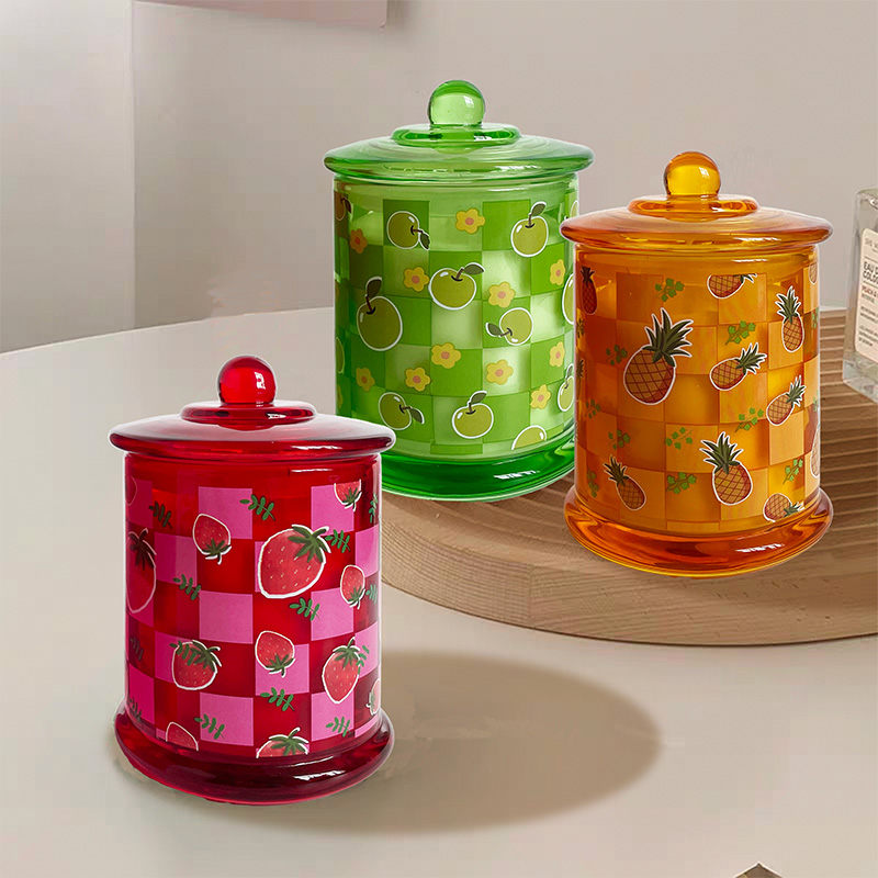 Bougie parfumée aux fruits et au thé, cadeau, parfum longue durée, mèche en coton, cire de soja