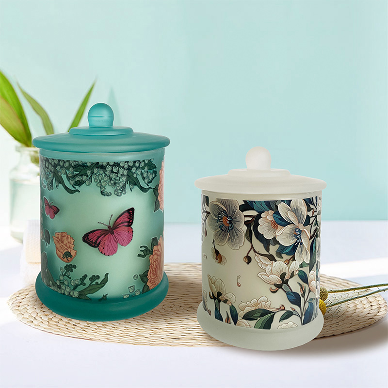 Bougie parfumée chinoise en forme de boîte de thé aux fleurs et aux oiseaux, cadeau, cire de soja naturelle