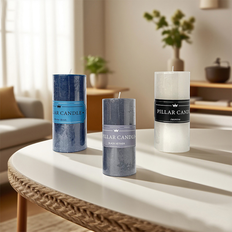 Bougie parfumée cylindrique multi-tailles en cire de soja avec logo personnalisé